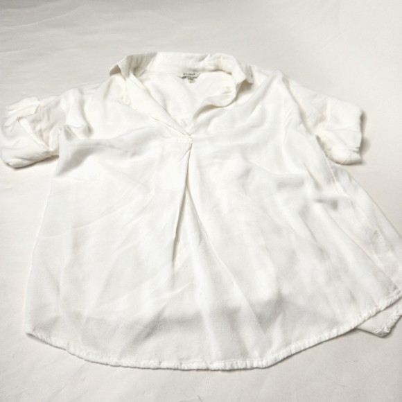 SIM & Sam Women's Size Small White Blouse Button Back - Picture 1 of 7